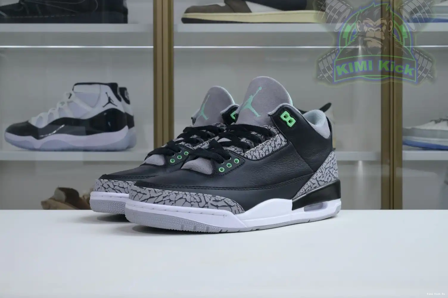 Glow Jordan 3 Green Kimikick Air 0820